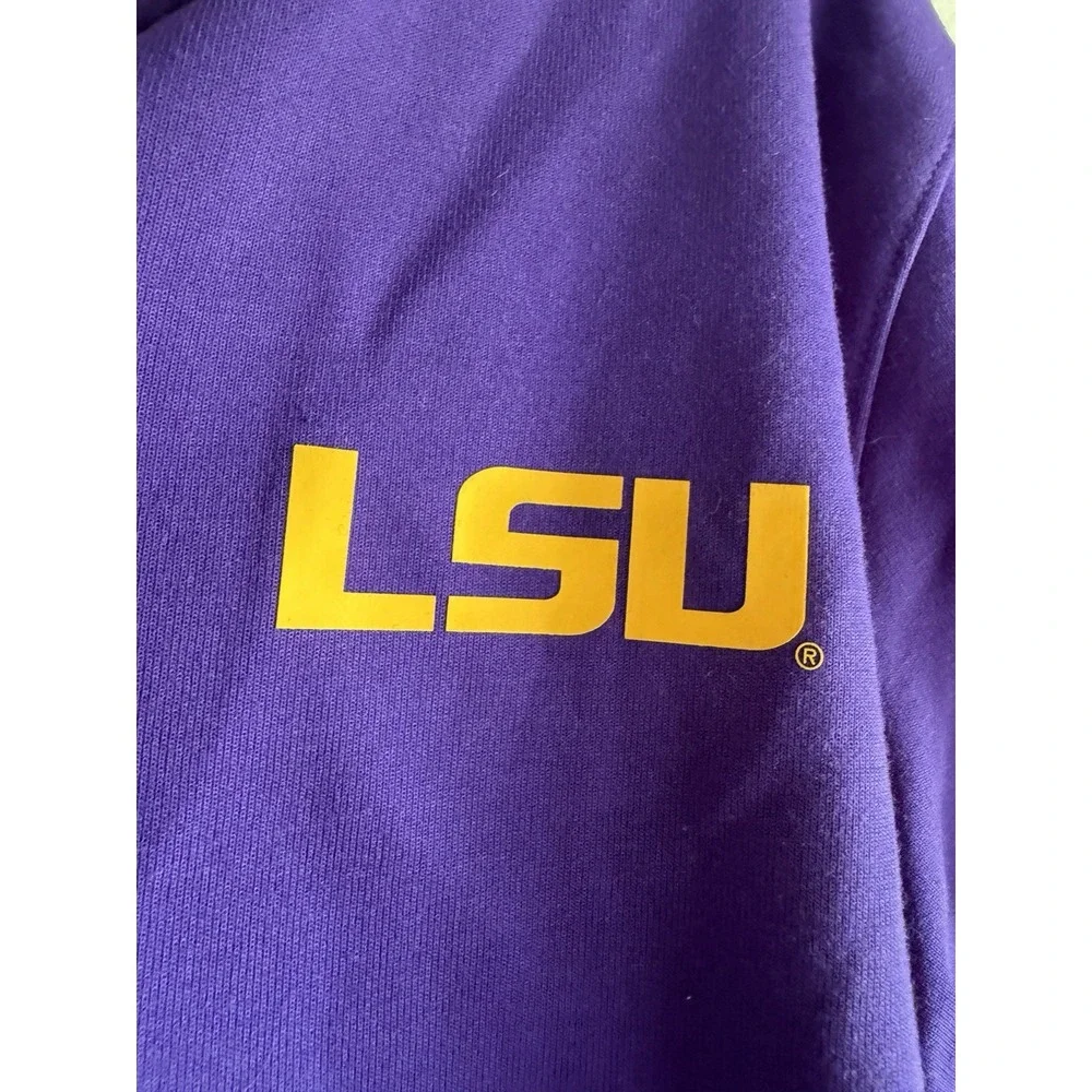 New LSU Tigers Shirt Womens XL Purple Nike Dri-Fit Long Sleeve 1/4 Zip NCAA